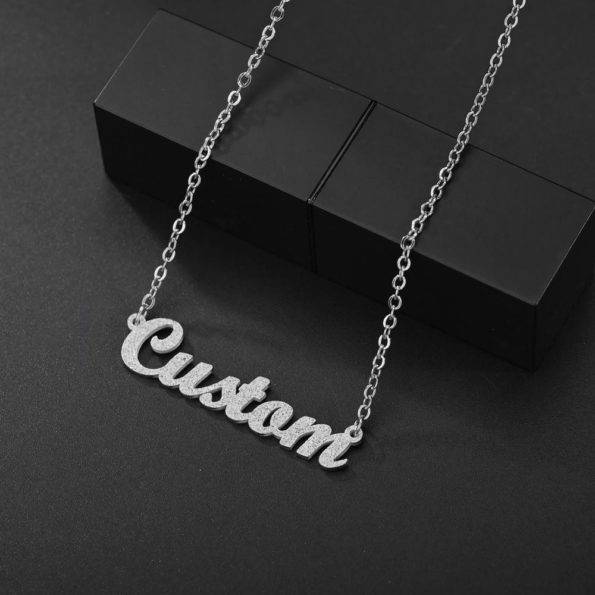 Custom Frosted Necklace Silver